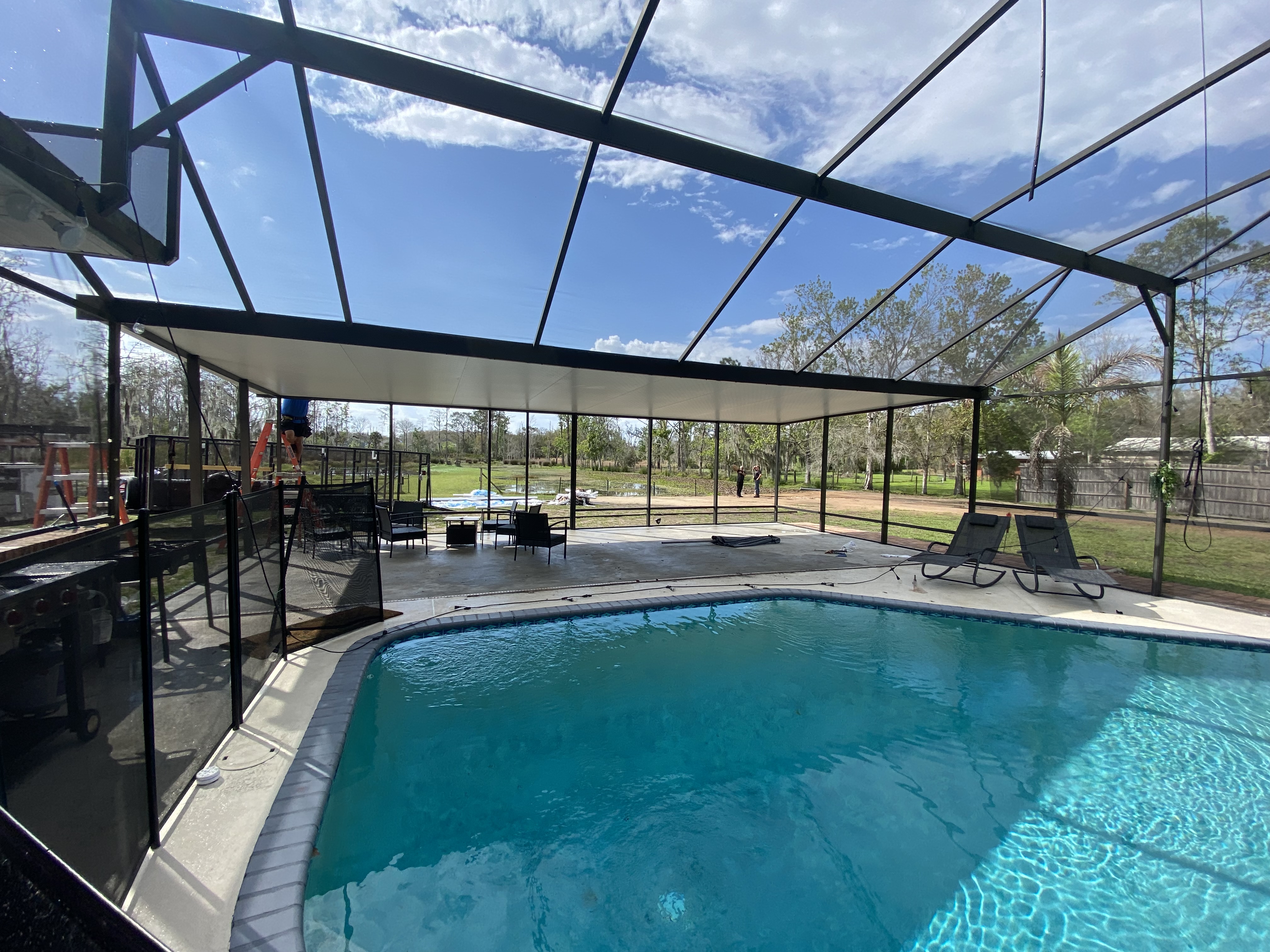 Finished pool cage interior